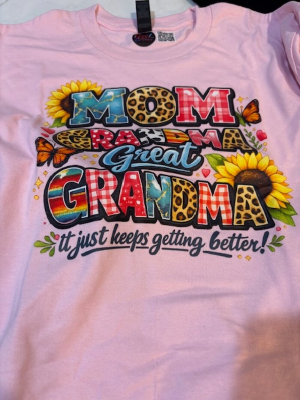 Mother's Day Mom Grandma Great GMa Graphic Tee Pink NWT Size L